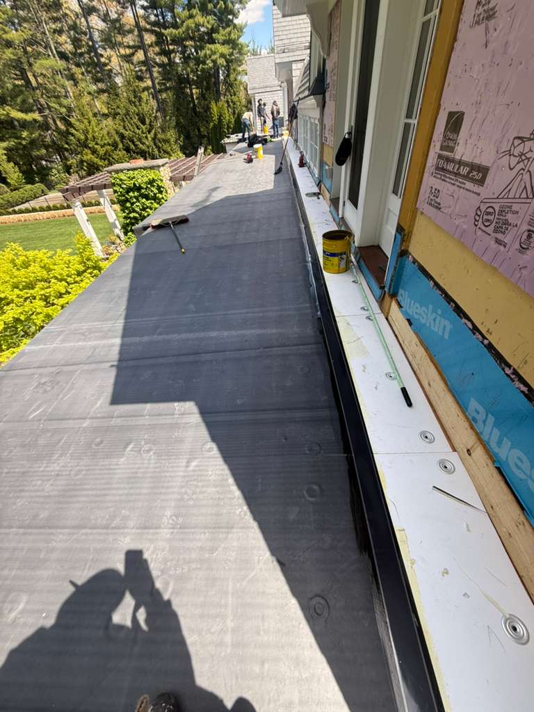 Flat roof pipe detail