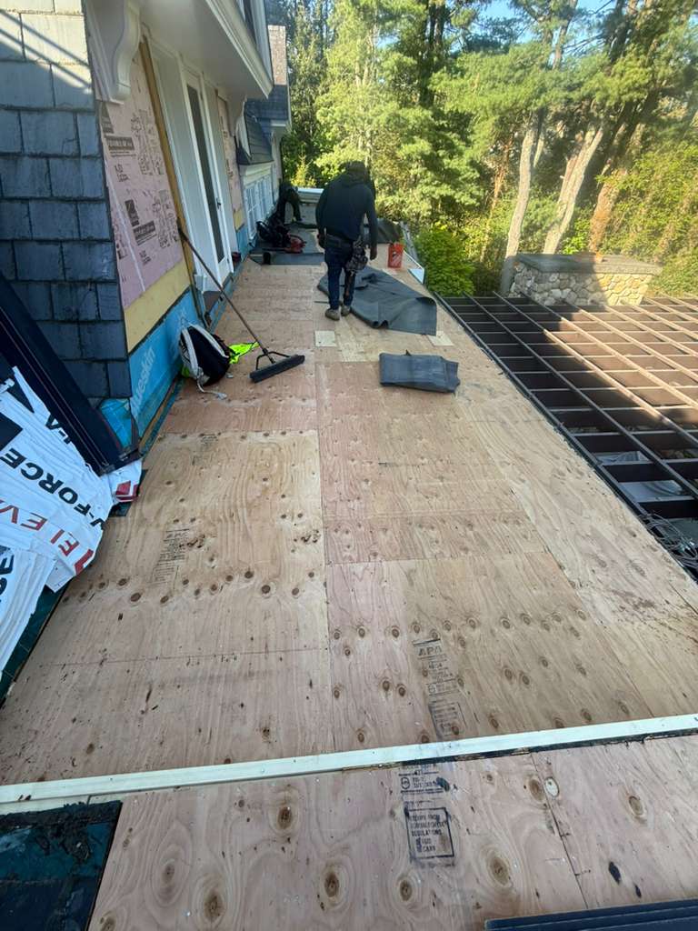 Flat roof completed area